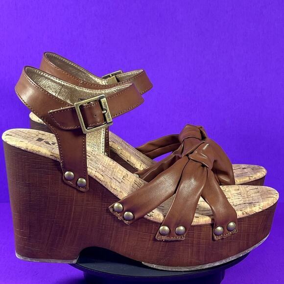 Kork-Ease Women's Brown Dawson Platform Wedge Sandals Shoe Size 9- NEW - Picture 1 of 8